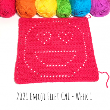 2021 Emoji Filet CAL – Free Emoji Crochet Pattern – Week 1
