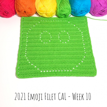 2021 Emoji Filet CAL – Free Emoji Crochet Pattern – Week 10
