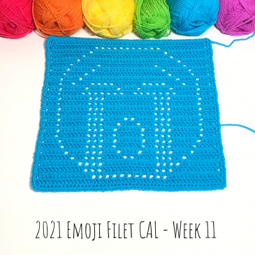 2021 Emoji Filet CAL – Free Emoji Crochet Pattern – Week 11
