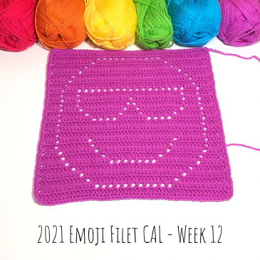 2021 Emoji Filet CAL – Free Emoji Crochet Pattern – Week 12
