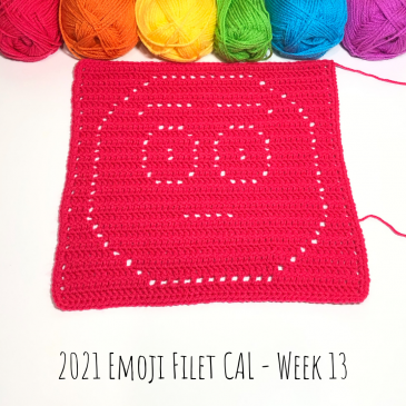 2021 Emoji Filet CAL – Free Emoji Crochet Pattern – Week 13