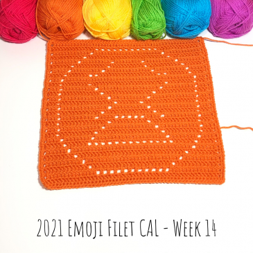 2021 Emoji Filet CAL – Free Emoji Crochet Pattern – Week 14