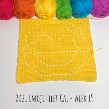2021 Emoji Filet CAL – Free Emoji Crochet Pattern – Week 15
