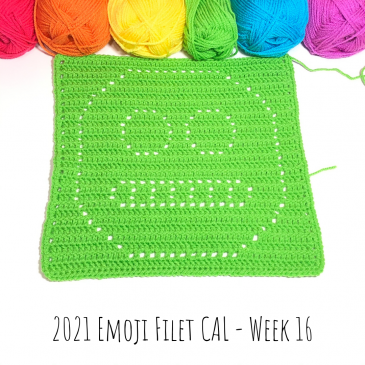 2021 Emoji Filet CAL – Free Emoji Crochet Pattern – Week 16