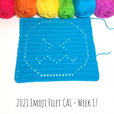 2021 Emoji Filet CAL – Free Emoji Crochet Pattern – Week 17