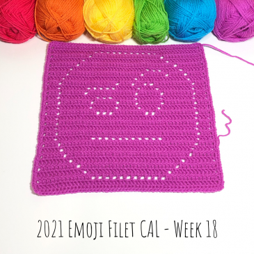 2021 Emoji Filet CAL – Free Emoji Crochet Pattern – Week 18