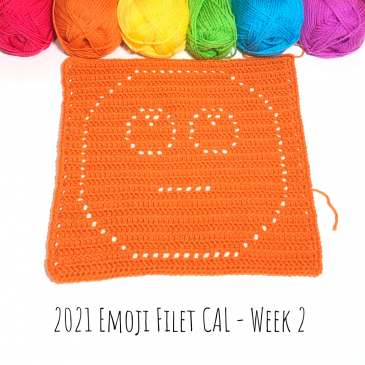 2021 Emoji Filet CAL – Free Emoji Crochet Pattern – Week 2