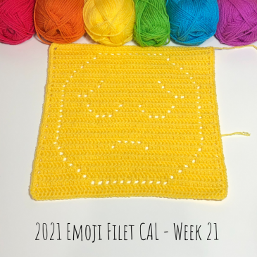 2021 Emoji Filet CAL – Free Emoji Crochet Pattern – Week 21