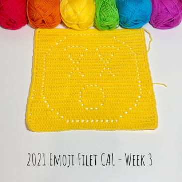 2021 Emoji Filet CAL – Free Emoji Crochet Pattern – Week 3