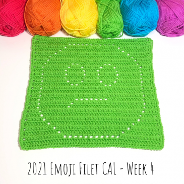 2021 Emoji Filet CAL – Free Emoji Crochet Pattern – Week 4