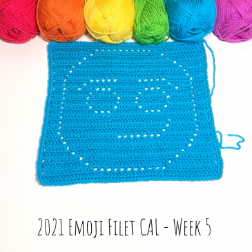 2021 Emoji Filet CAL – Free Emoji Crochet Pattern – Week 5