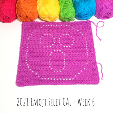 2021 Emoji Filet CAL – Free Emoji Crochet Pattern – Week 6