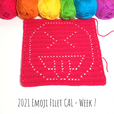 2021 Emoji Filet CAL – Free Emoji Crochet Pattern – Week 7