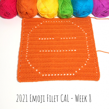 2021 Emoji Filet CAL – Free Emoji Crochet Pattern – Week 8